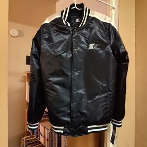 STARTER Black and White Bomber Jacket